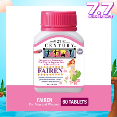 21ST CENTURY 21st CENTURY Fairen Nutritional Supplement For Men & Women Tablets (For Fairer Skin &  Better Teeth) 60s