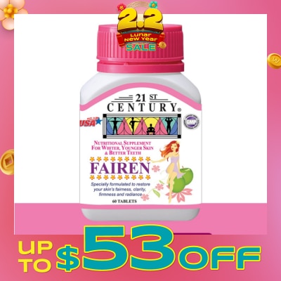 21ST CENTURY 21st CENTURY Fairen Nutritional Supplement For Men & Women Tablets (For Fairer Skin & Better Teeth) 60s