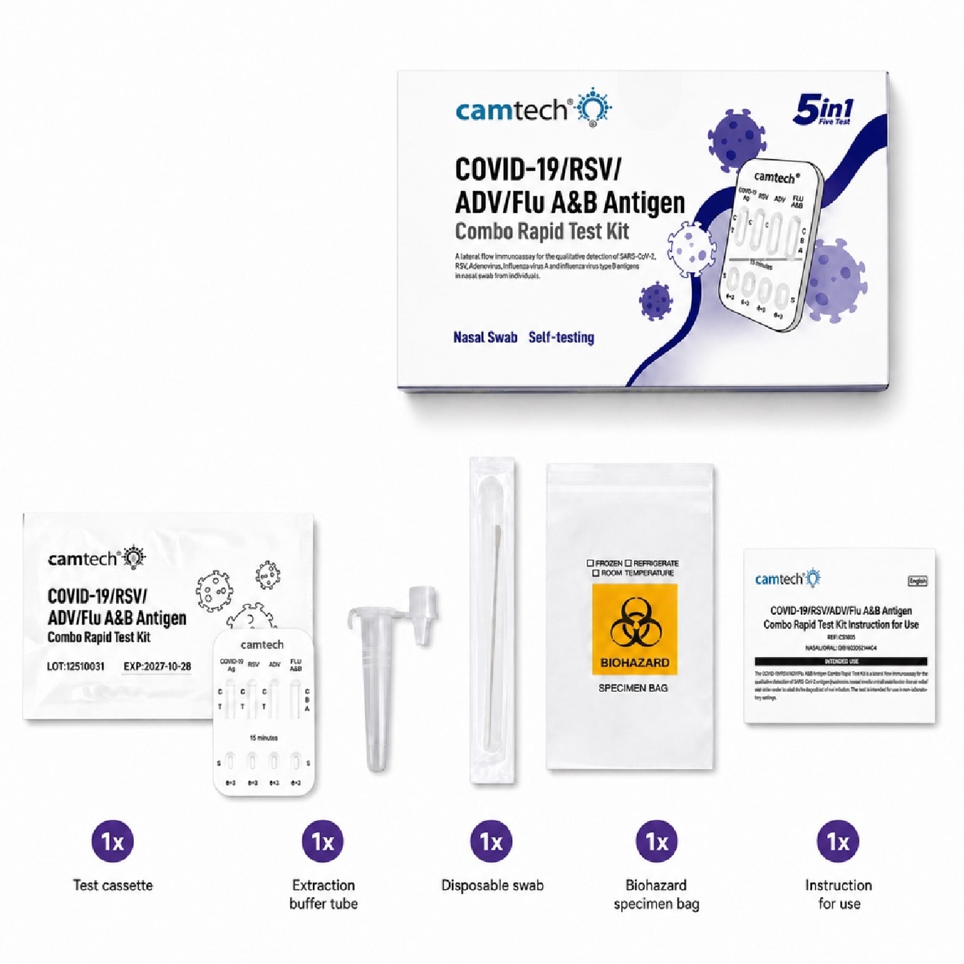 Flu A&B 5 in 1 Rapid Test Kit 1s image
