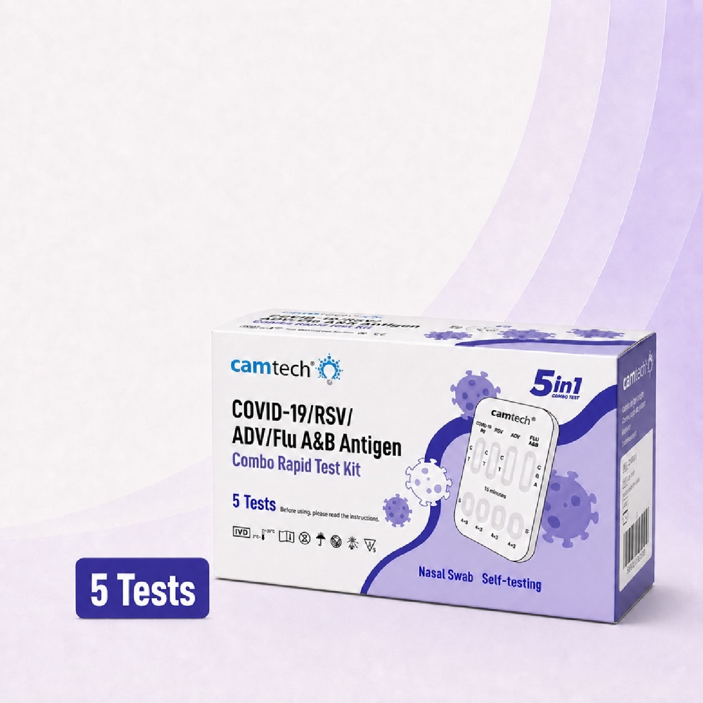 Flu A&B 5 in 1 Rapid Test Kit 5s image