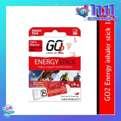 GO2 100% Natural Essential Oils Energy Inhaler Stick 1s (Expiry: May`2026)
