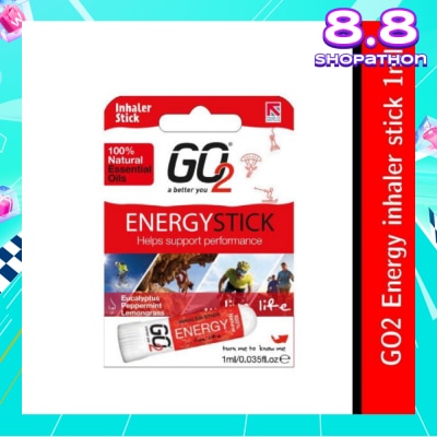 GO2 100% Natural Essential Oils Energy Inhaler Stick (To Helps Support Performance) 1s