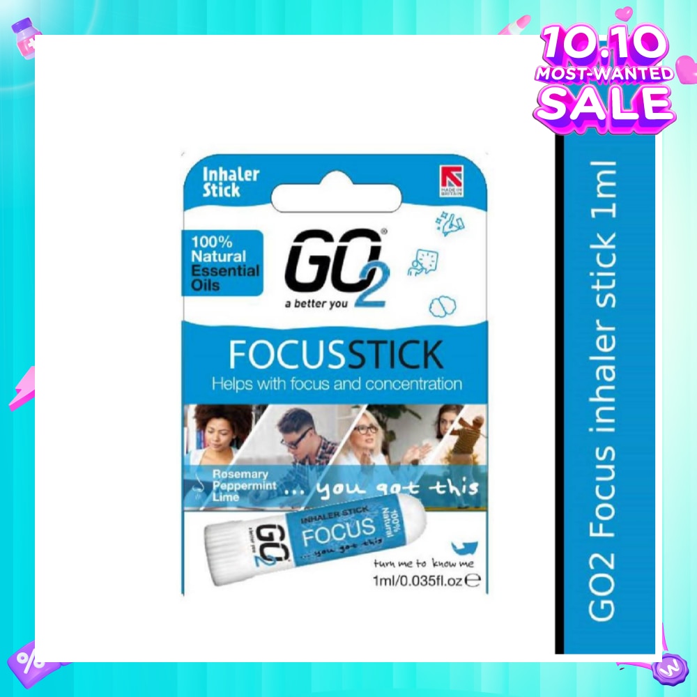 100% Natural Essential Oils Focus Inhaler Stick 1s (Expiry: May`2026)
