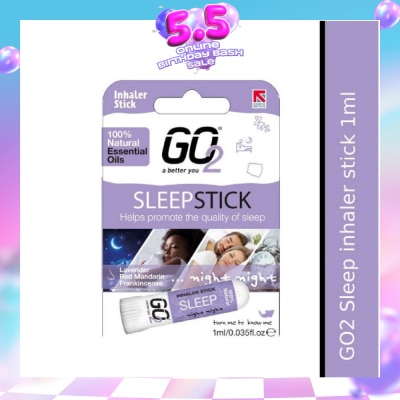 GO2 - 100% Natural Essential Oils Sleep Inhaler Stick (To Helps Promote The Quality Of Sleep) 1s (Expiry: Oct`2026)