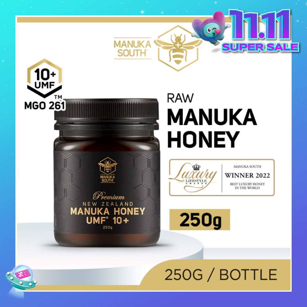 UMF 10+ MGO261 Manuka Honey (Authentic 100% New Zealand Manuka Honey For Immunity, Digestion & Skin Health) 250g