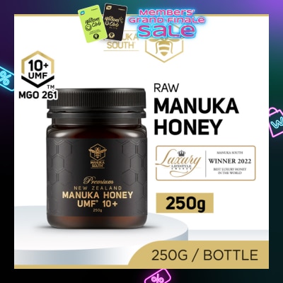 MANUKA SOUTH UMF 10+ MGO261 Manuka Honey (Authentic 100% New Zealand Manuka Honey For Immunity, Digestion & Skin Health) 250g