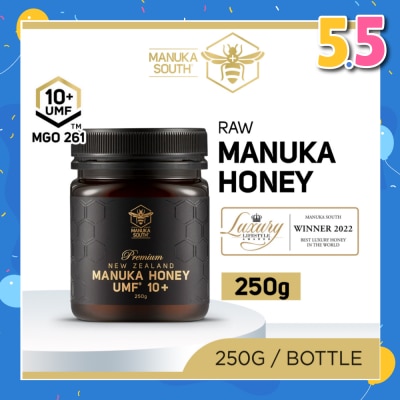 MANUKA SOUTH UMF 10+ MGO261 Manuka Honey (Authentic 100% New Zealand Manuka Honey For Immunity, Digestion & Skin Health) 250g