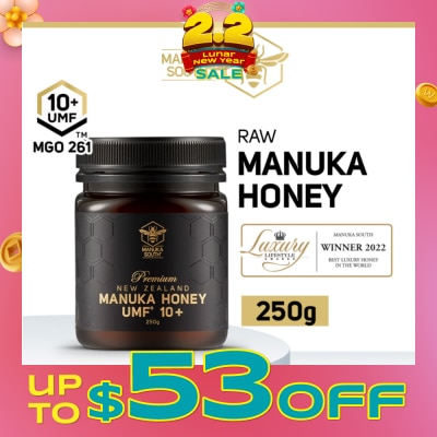 MANUKA SOUTH UMF 10+ MGO261 Manuka Honey (Authentic 100% New Zealand Manuka Honey For Immunity, Digestion & Skin Health) 250g