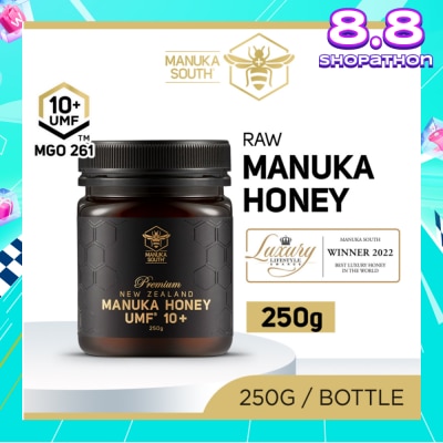 MANUKA SOUTH UMF 10+ MGO261 Manuka Honey (Authentic 100% New Zealand Manuka Honey For Immunity, Digestion & Skin Health) 250g