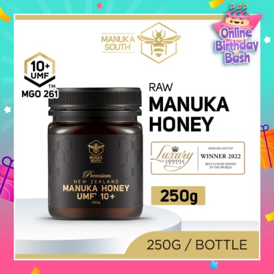MANUKA SOUTH UMF 10+ MGO261 Manuka Honey (Authentic 100% New Zealand Manuka Honey For Immunity, Digestion & Skin Health) 250g