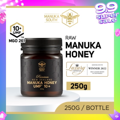 MANUKA SOUTH UMF 10+ MGO261 Manuka Honey (Authentic 100% New Zealand Manuka Honey For Immunity, Digestion & Skin Health) 250g