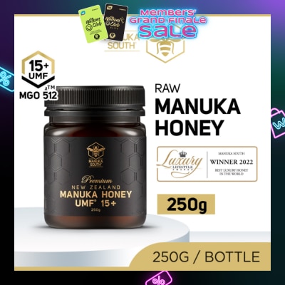 MANUKA SOUTH UMF 15+ MGO512 Manuka Honey (Authentic 100% New Zealand Manuka Honey For Immunity, Digestion, Skin Health) 250g