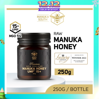 MANUKA SOUTH UMF 15+ MGO512 Manuka Honey (Authentic 100% New Zealand Manuka Honey For Immunity, Digestion, Skin Health) 250g