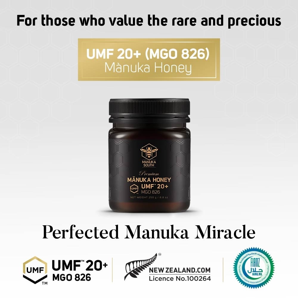 UMF 20+ MGO826 Manuka Honey (Authentic 100% New Zealand Manuka Honey) 250g