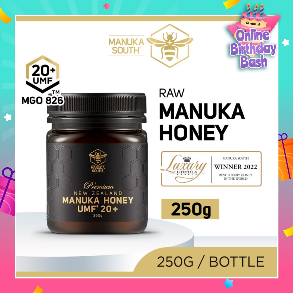 UMF 20+ MGO826 Manuka Honey (Authentic 100% New Zealand Manuka Honey For Immunity, Digestion & Skin Health) 250g