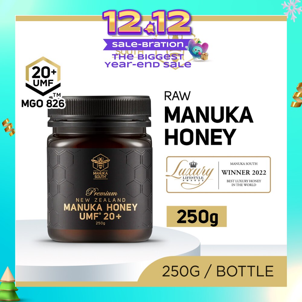 UMF 20+ MGO826 Manuka Honey (Authentic 100% New Zealand Manuka Honey For Immunity, Digestion & Skin Health) 250g