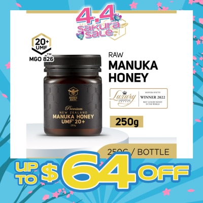 MANUKA SOUTH - UMF 20+ MGO826 Manuka Honey (Authentic 100% New Zealand Manuka Honey For Immunity, Digestion & Skin Health) 250g