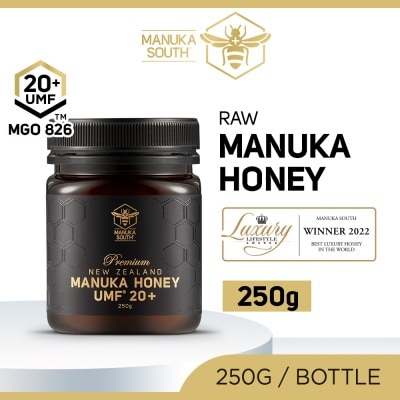 MANUKA SOUTH UMF 20+ MGO826 Manuka Honey (Authentic 100% New Zealand Manuka Honey For Immunity, Digestion & Skin Health) 250g