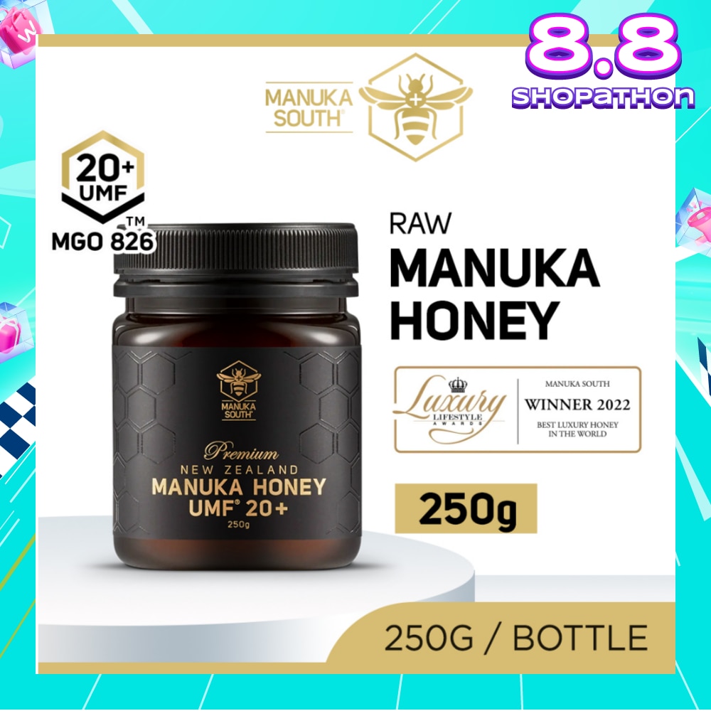 UMF 20+ MGO826 Manuka Honey (Authentic 100% New Zealand Manuka Honey For Immunity, Digestion & Skin Health) 250g