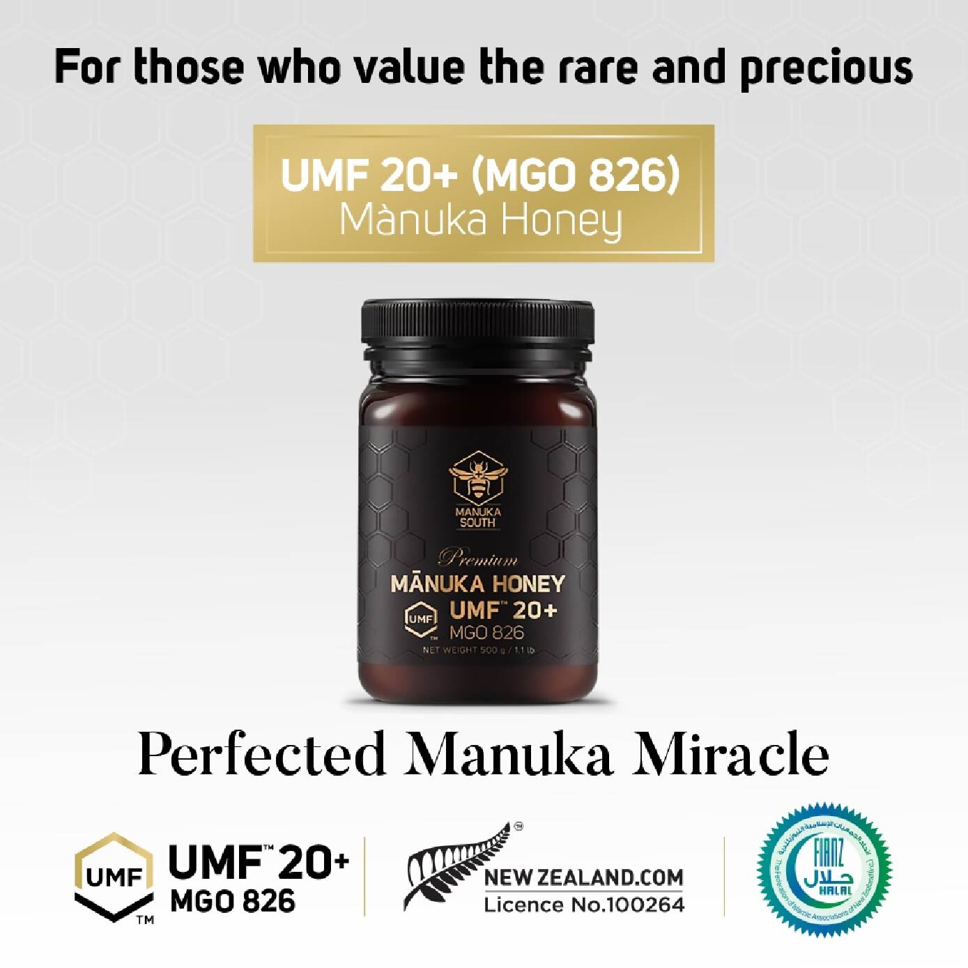 MANUKA SOUTH UMF 20+ MGO826 Manuka Honey (Authentic 100% New