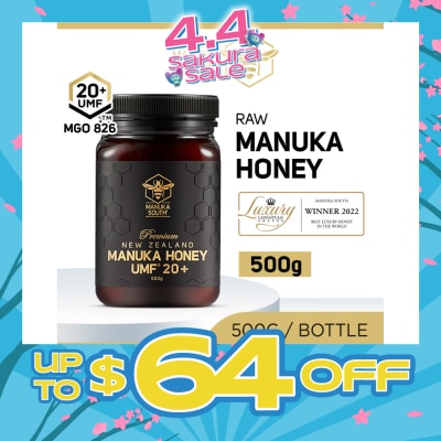 MANUKA SOUTH - UMF 20+ MGO826 Manuka Honey (Authentic 100% New Zealand Manuka Honey For Immunity, Digestion & Skin Health) 500g