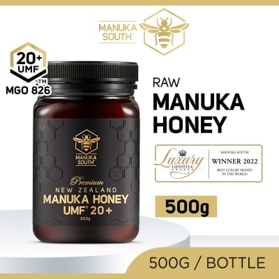 MANUKA SOUTH UMF 20+ MGO826 Manuka Honey (Authentic 100% New Zealand Manuka Honey For Immunity, Digestion & Skin Health) 500g