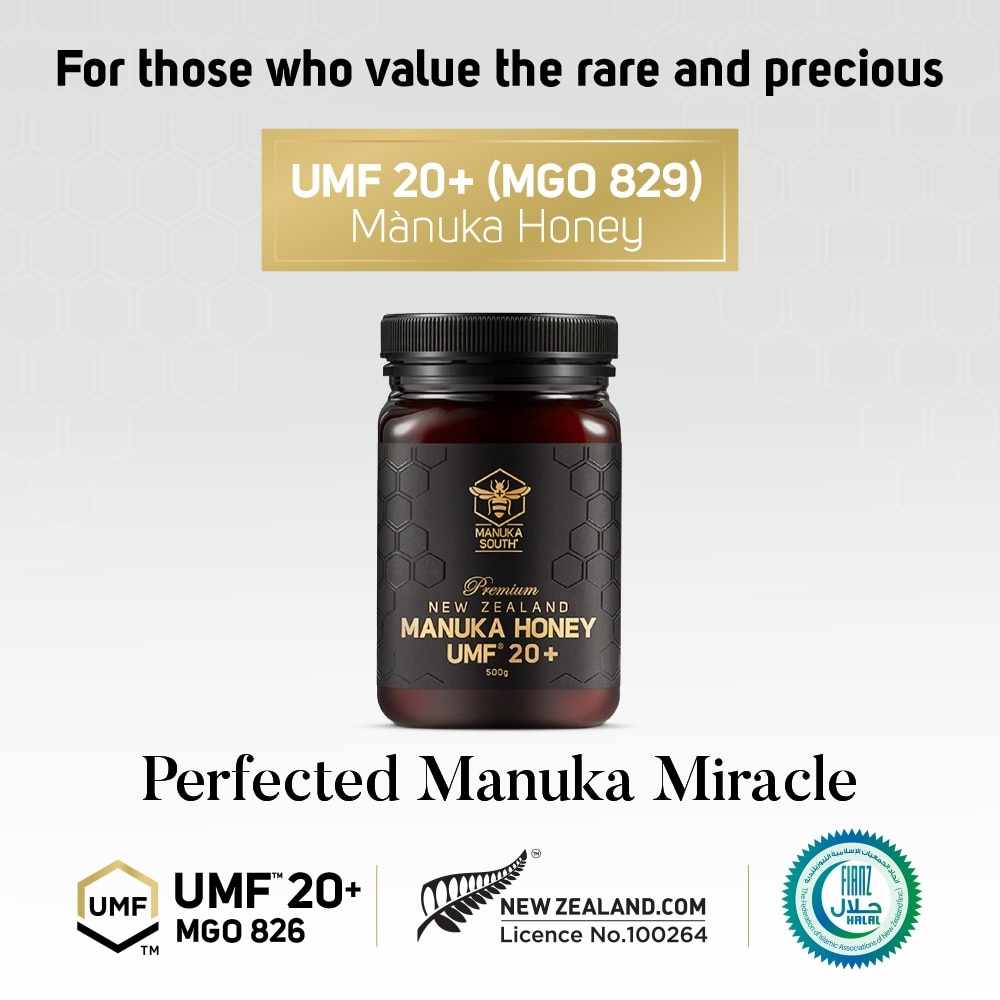 UMF 20+ MGO826 Manuka Honey (Authentic 100% New Zealand Manuka Honey For Immunity, Digestion & Skin Health) 500g