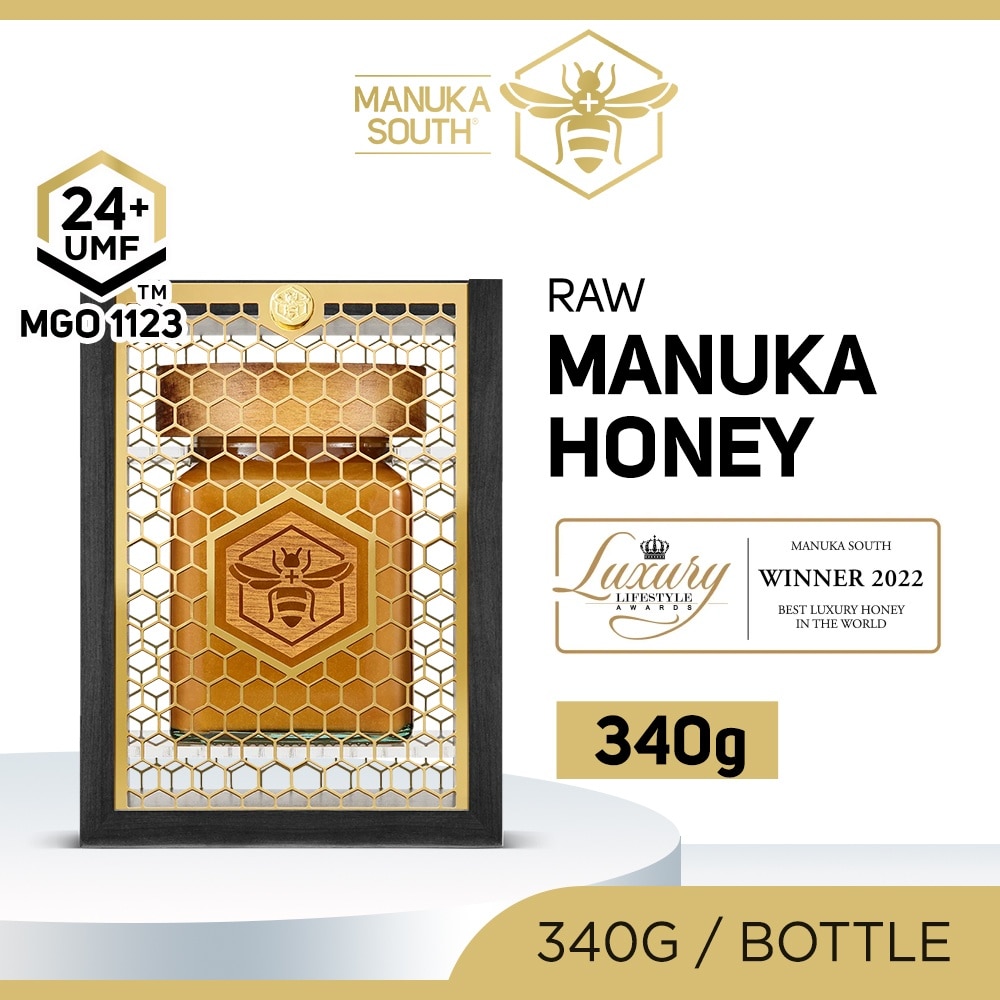 UMF 24+ MGO1123 Manuka Honey (Authentic 100% New Zealand Manuka Honey For Immunity, Digestion & Skin Health) 340g