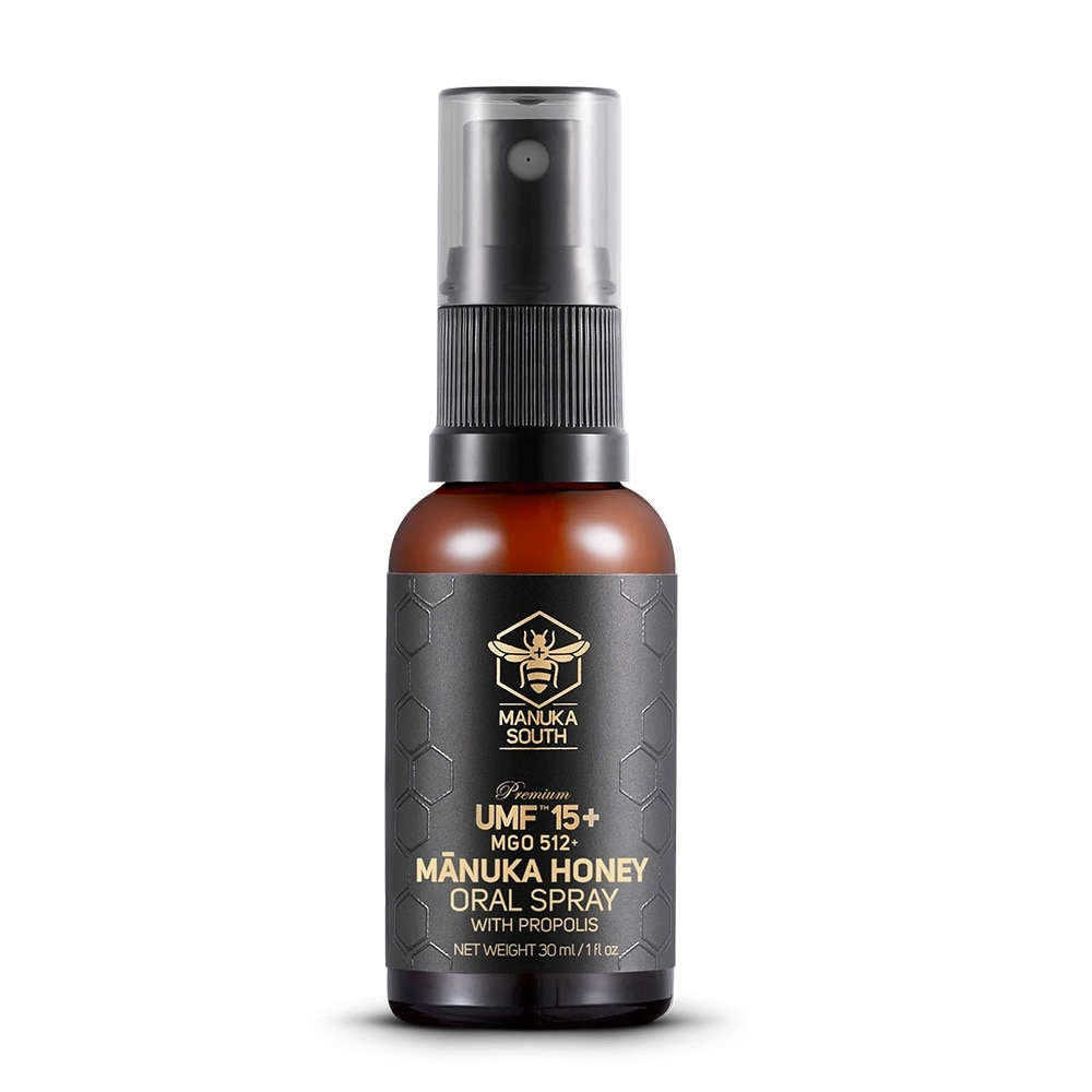 UMF 15+ MGO 512 Manuka Honey Spray With Propolis (For Cough, Flu, Sore Throat, Ulcer, Gum, Bad Breath & Immunity Support) 30ml