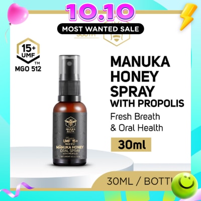 MANUKA SOUTH UMF 15+ Manuka Honey Oral Spray with Propolis Throat & Mouth Care 30ml (Expiry: Jun`2027) image