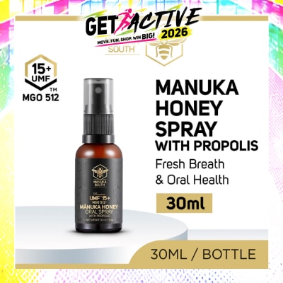 MANUKA SOUTH - UMF 15+ Manuka Honey Oral Spray with Propolis Throat & Mouth Care 30ml (Expiry: Jun`2027) image