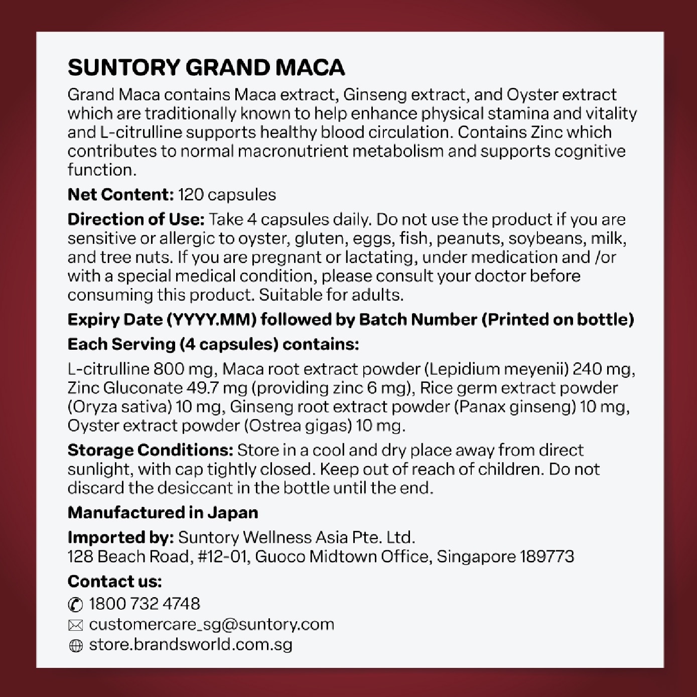 Grand Maca Physical Stamina & Vitality Tablet 120s image