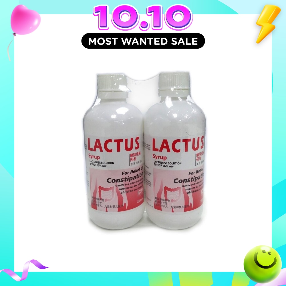 Lactus Syrup (Laxative For Constipation Treatment) 2 X 200ml image