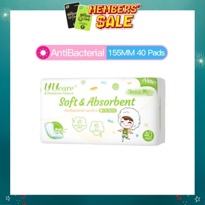 UUCare® - Young Girl Antibacterial Pantyliner Non-Flourescent Eliminates Odour 155mm 40s