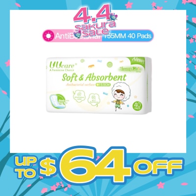 UUCare® - Young Girl Antibacterial Pantyliner Non-Flourescent Eliminates Odour 155mm 40s