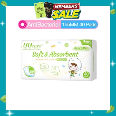UUCare® Young Girl Antibacterial Pantyliner Non Flourescent Eliminates Odour 155mm 40s image