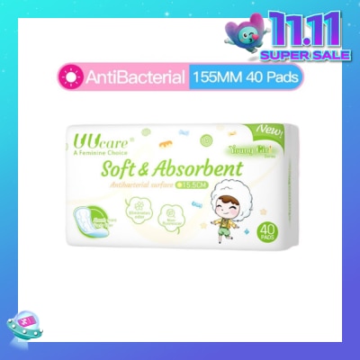 UUCare® Young Girl Antibacterial Pantyliner Non-Flourescent Eliminates Odour 155mm 40s