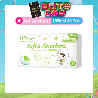 UUCare® - Young Girl Antibacterial Pantyliner Non-Flourescent Eliminates Odour 155mm 40s