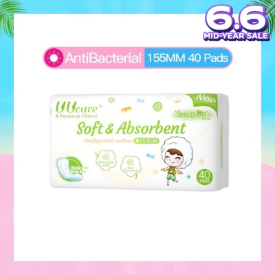 UUCare® Young Girl Antibacterial Pantyliner Non-Flourescent Eliminates Odour 155mm 40s