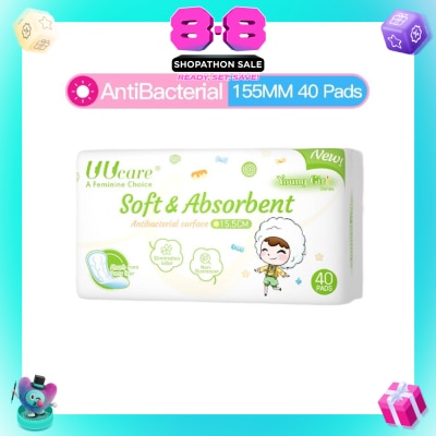 UUCare® - Young Girl Antibacterial Pantyliner Non-Flourescent Eliminates Odour 155mm 40s