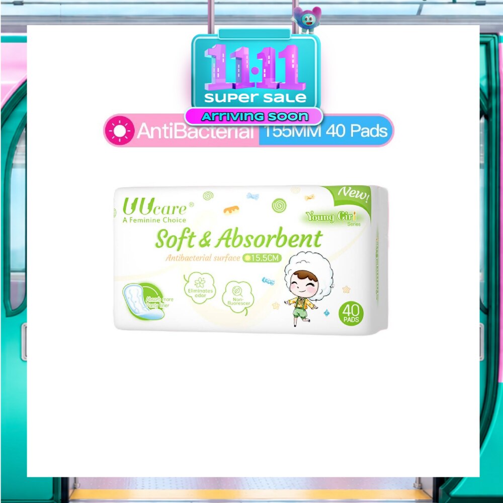 Young Girl Antibacterial Pantyliner Non Flourescent Eliminates Odour 155mm 40s image