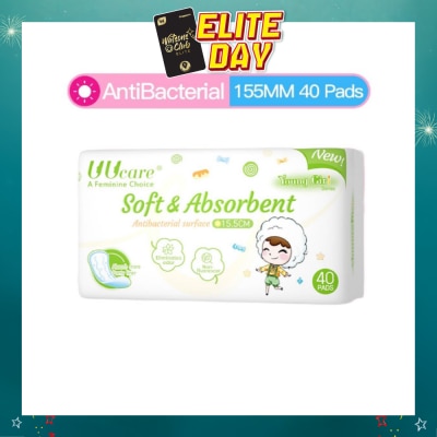 UUCare® - Young Girl Antibacterial Pantyliner Non-Flourescent Eliminates Odour 155mm 40s