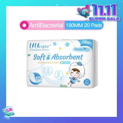UUCare® Young Girl Antibacterial Pantyliner Non-Flourescent Eliminates Odour 180mm 20s