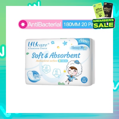 UUCare® Young Girl Antibacterial Pantyliner Non-Flourescent Eliminates Odour 180mm 20s