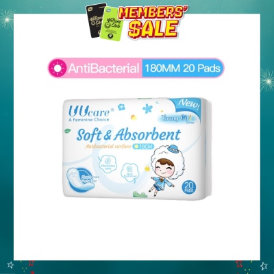 UUCare® - Young Girl Antibacterial Pantyliner Non-Flourescent Eliminates Odour 180mm 20s