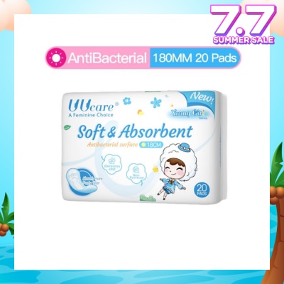 UUCare® Young Girl Antibacterial Pantyliner Non-Flourescent Eliminates Odour 180mm 20s