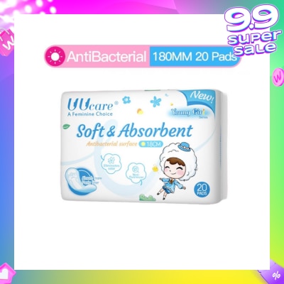 UUCare® Young Girl Antibacterial Pantyliner Non-Flourescent Eliminates Odour 180mm 20s