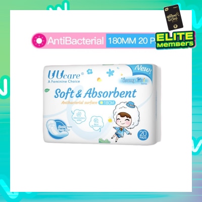 UUCare® Young Girl Antibacterial Pantyliner Non-Flourescent Eliminates Odour 180mm 20s