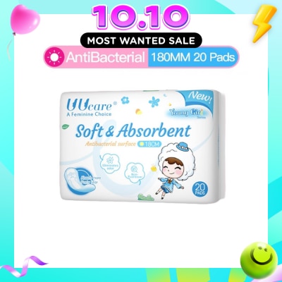 UUCare® Young Girl Antibacterial Pantyliner Non Flourescent Eliminates Odour 180mm 20s image