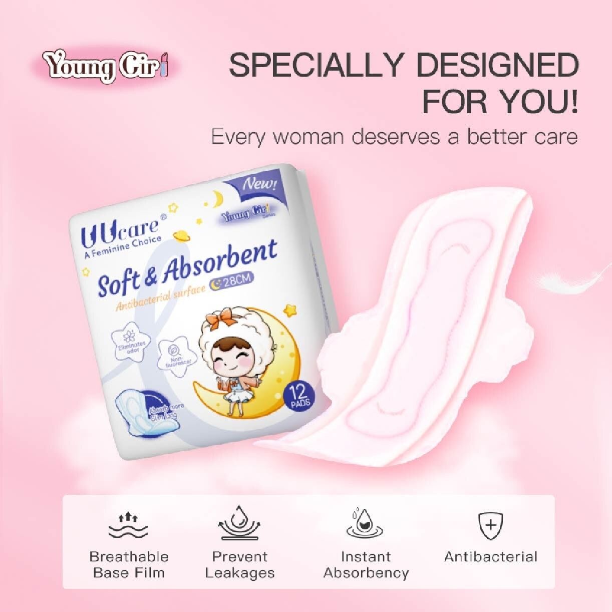 UUCARE® Young Girl 280mm 12s | Feminine Care | Watsons Singapore